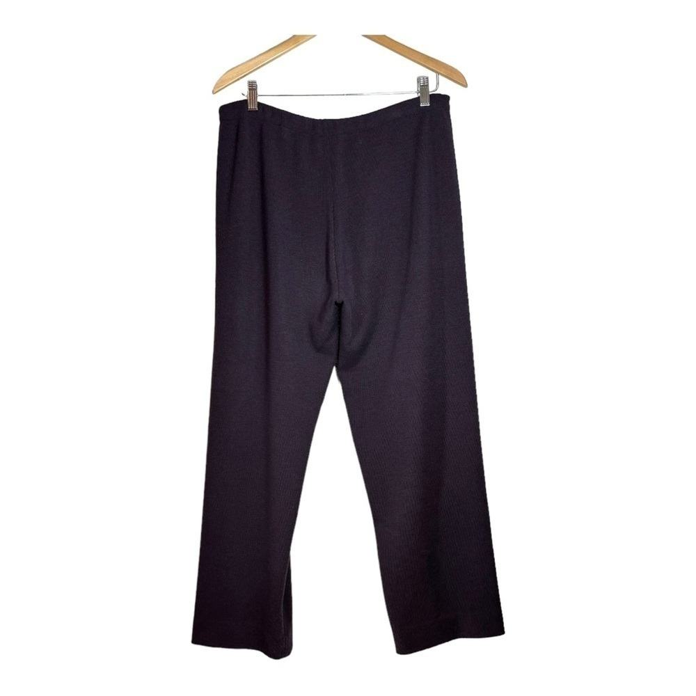 Eileen Fisher Sweater Knit Wide Leg Pull On Pants in Eggplant